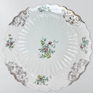Antique Keswick Floral & Gold Accent Large Serving Plate